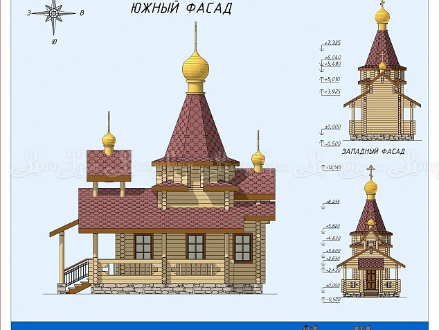 Деревянная Церковь «Проект ПР-017» 35,1 м2, фотография православного храма из дерева