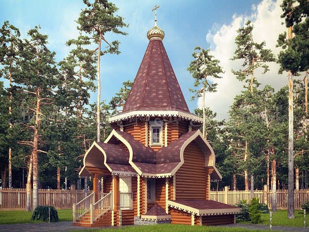 Деревянная Церковь «Проект ПР-009» 34,6 м2, фотография православного храма из дерева