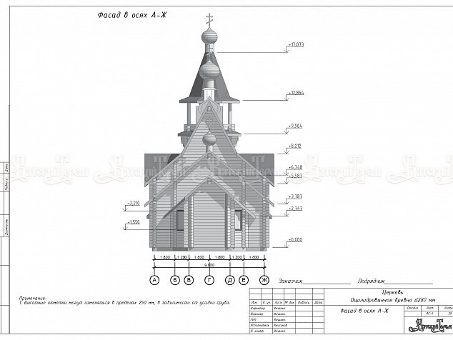 Деревянная Церковь «Проект ПР-031» 190,3 м2, фотография православного храма из дерева