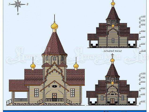 Деревянная Церковь «Проект ПР-014» 132,1 м2, фотография православного храма из дерева
