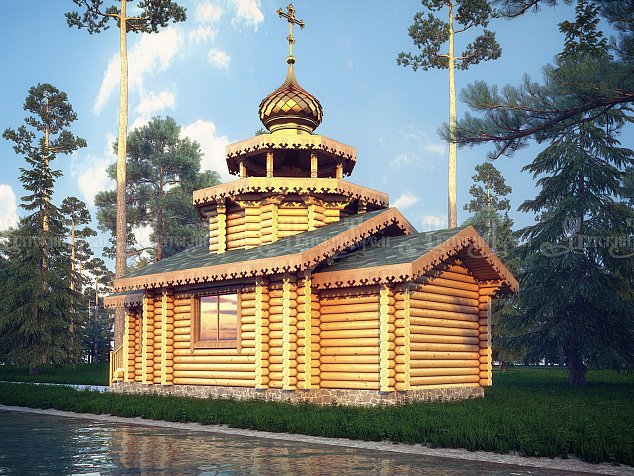 Деревянная Церковь «Проект ПР-016» 43,1 м2, фотография православного храма из дерева