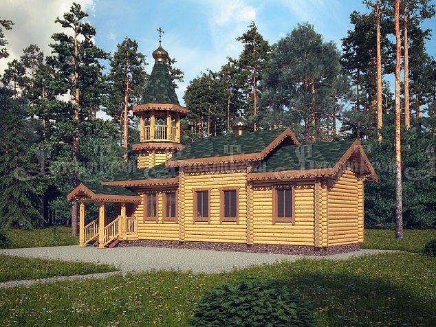 Деревянная Церковь «Проект ПР-013» 56,7 м2, фотография православного храма из дерева