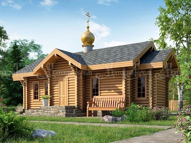 Деревянная Церковь «Проект ПР-062» 53,2 м2, фотография православного храма из дерева