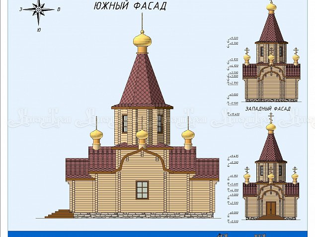 Деревянная Церковь «Проект ПР-008» 63 м2, фотография православного храма из дерева