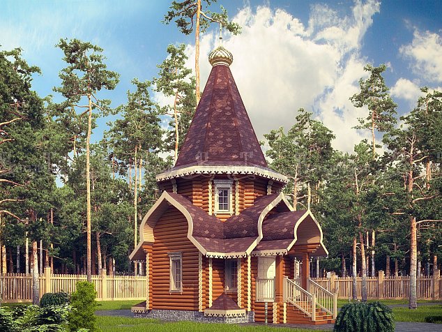 Деревянная Церковь «Проект ПР-009» 34,6 м2, фотография православного храма из дерева
